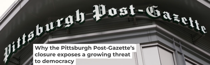 The Pittsburgh Post-Gazette announced it will shut down on May 3. AP Photo/Gene J. Puskar